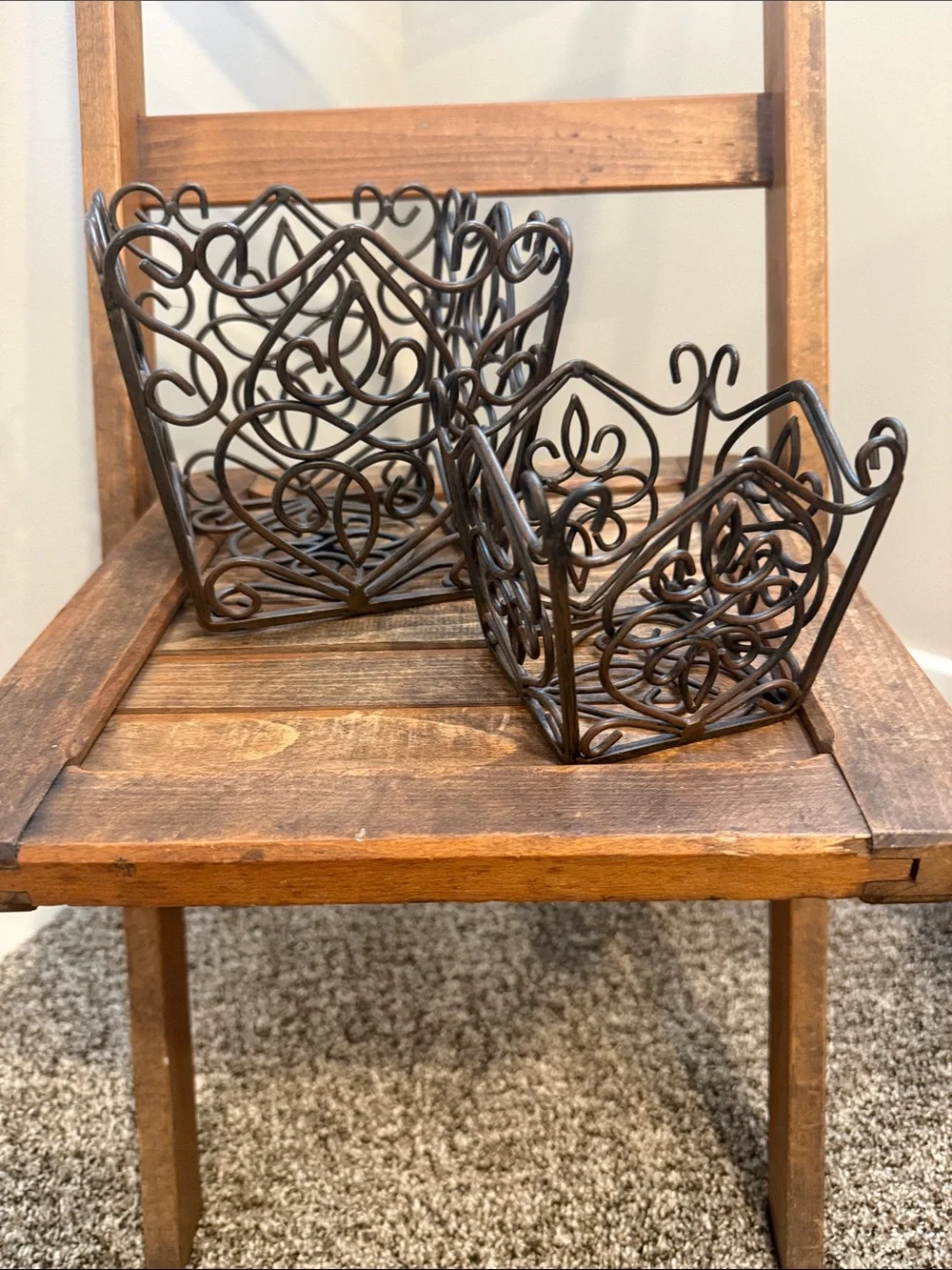Southern Living at Home Ornate Metal Baskets – Set of 2 Rosedale